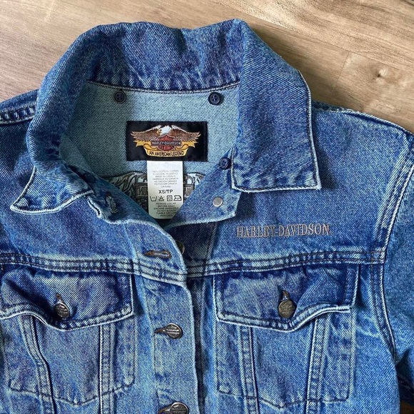 VTG HARLEY DAVIDSON denim winter jacket - Picture 4 of 8